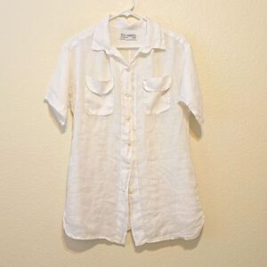 TEA SHIRTS BUTTON DOWN LINEN  SHIRT SIZE MEDIUM (MISSING)